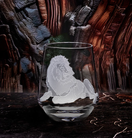 African Safari Crystal Stemless Wine Glass Set of 4 | EC673-AF-Safari/4