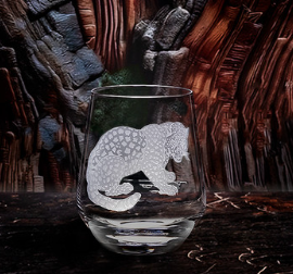 African Safari Crystal Stemless Wine Glass Set of 4 | EC673-AF-Safari/4