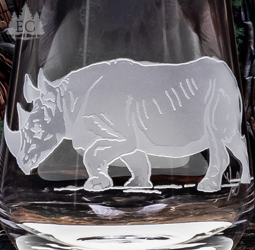 African Safari Crystal Stemless Wine Glass Set of 4 | EC673-AF-Safari/4