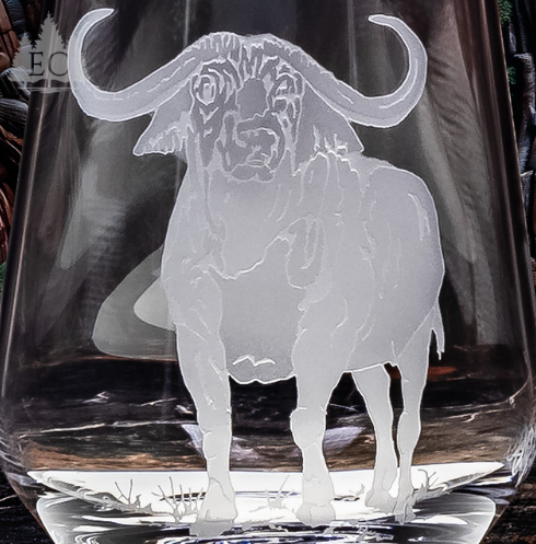 African Safari Crystal Stemless Wine Glass Set of 4 | EC673-AF-Safari/4