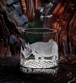  African Safari Crystal 13 oz. Rocks Glass Set of 4