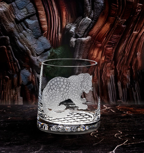 African Safari Crystal 13 oz. Rocks Glass Set of 4 | EC660-AF-Safari/4
