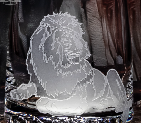African Safari Crystal 13 oz. Rocks Glass Set of 4 | EC660-AF-Safari/4