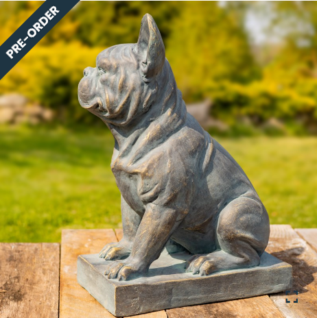  Set of 2 French Bulldog Statues in Grey-Bronze | ZR136030-GBS