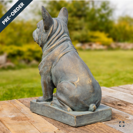  Set of 2 French Bulldog Statues in Grey-Bronze | ZR136030-GBS