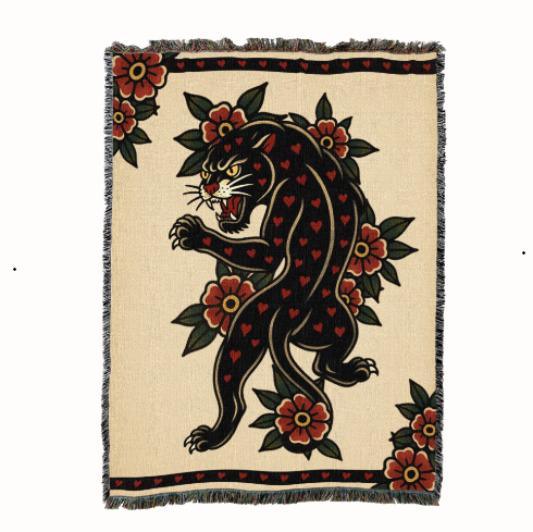 Handmade Heart Breaker Tapestry Throw Blanket | pc16652