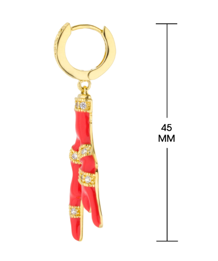 Gold Orange Coral Earrings | LAE5502GNEONCORALPOST