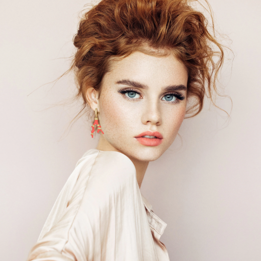 Gold Orange Coral Earrings | LAE5502GNEONCORALPOST