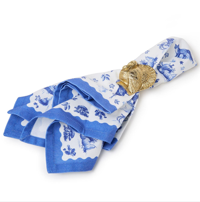 Set of Two Golden Turkey Napkin Rings | TC82845