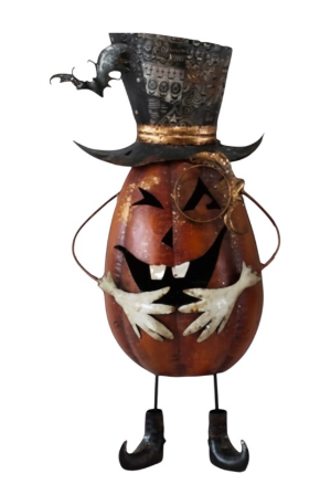 Set of 2 Laughing Jack-O-Lantern Halloween Figurines | ZLISK829800)