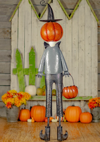 56.5" Tall Jack-O-Lantern Gentleman with Basket of Spiders | ZLIZR196174