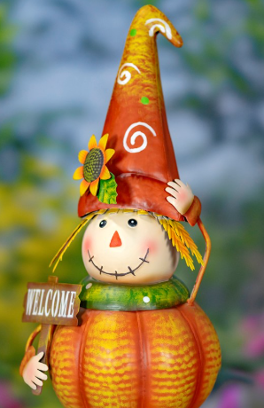 Set of 3 Assorted Pumpkin Scarecrow Figurines | ZLIZR232358 - SET
