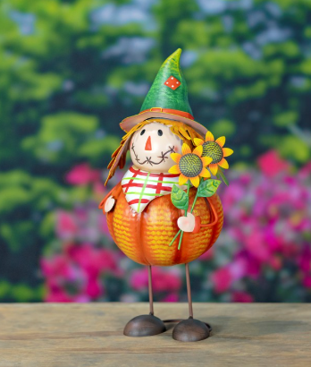 Set of 3 Assorted Pumpkin Scarecrow Figurines | ZLIZR232358 - SET