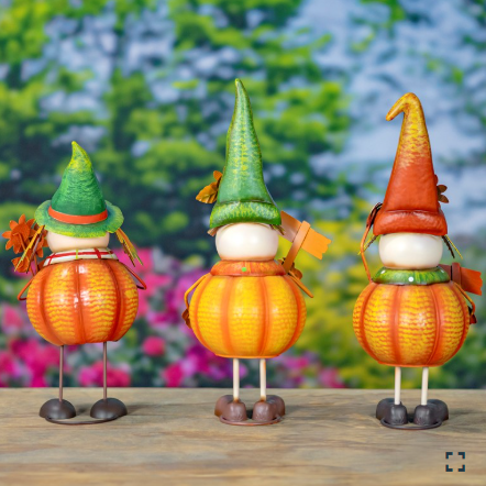 Set of 3 Assorted Pumpkin Scarecrow Figurines | ZLIZR232358 - SET