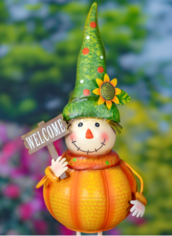 Set of 3 Assorted Pumpkin Scarecrow Figurines | ZLIZR232358 - SET