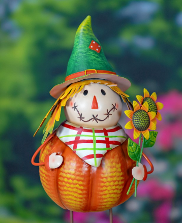 Set of 3 Assorted Pumpkin Scarecrow Figurines | ZLIZR232358 - SET