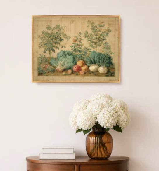Martha Stewart Bedford | Kitchen Garden Harvest | Framed Country Farmhouse Wall Art | WWDMS00055a