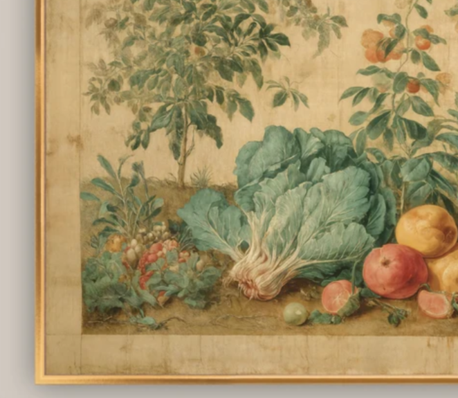 Martha Stewart Bedford | Kitchen Garden Harvest | Framed Country Farmhouse Wall Art | WWDMS00055a