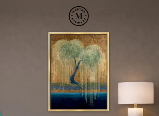 Martha Stewart Perry Street | Modern Landscape: Willow Study II | Framed Contemporary Tree Art | WWDMS00034b