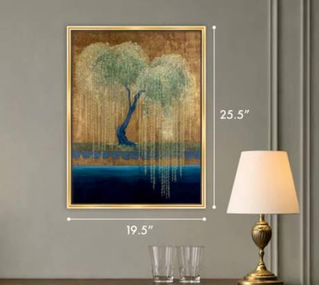 Martha Stewart Perry Street | Modern Landscape: Willow Study II | Framed Contemporary Tree Art | WWDMS00034b
