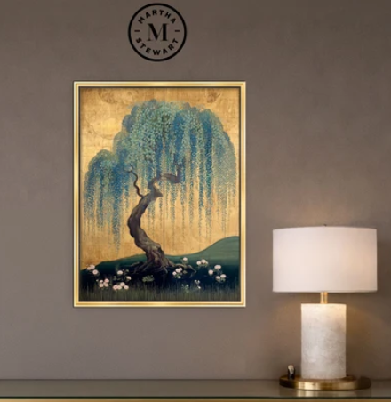 Martha Stewart Perry Street | Modern Landscape: Willow Study I | Framed Contemporary Wall Art | WWDMS00034a