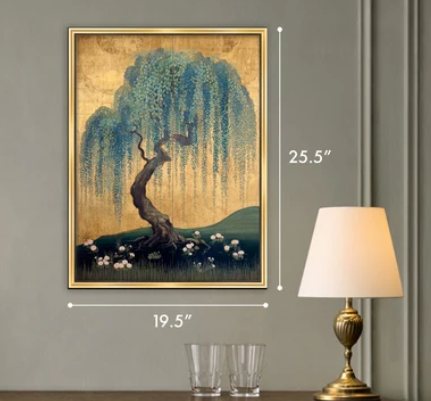 Martha Stewart Perry Street | Modern Landscape: Willow Study I | Framed Contemporary Wall Art | WWDMS00034a