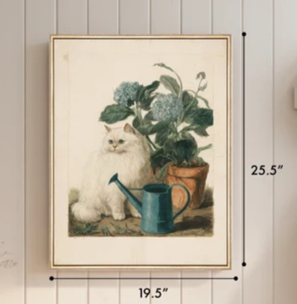 Martha Stewart Bedford | Garden Still Life: Cat in Garden | Framed Wall Art | WWDMS00036a