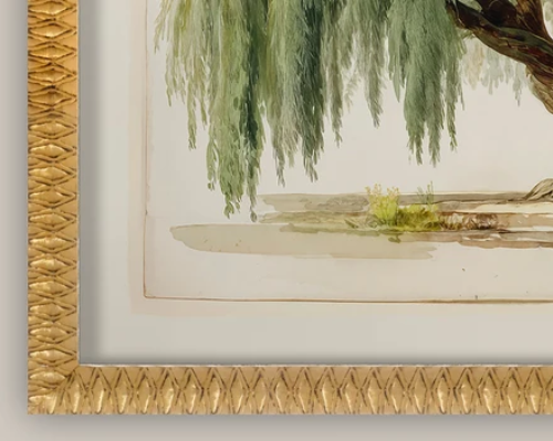 Martha Stewart Bedford | Seasonal Landscape: Willow Tree | Framed Wall Art | WWDMS00054