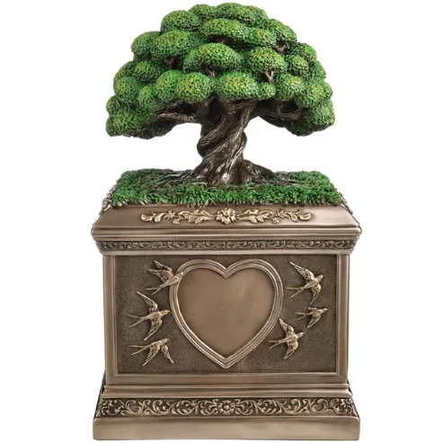 Tree Of Life With Swallows Rectangular Remembrance Urn | USIWU78608V4
