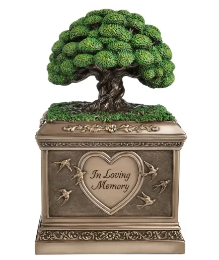 Tree Of Life With Swallows Rectangular Remembrance Urn | USIWU78608V4