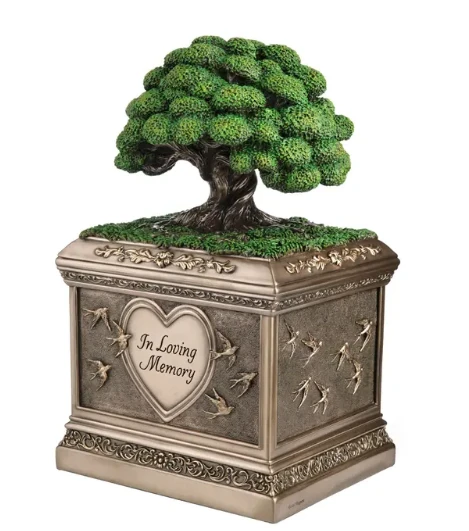 Tree Of Life With Swallows Rectangular Remembrance Urn | USIWU78608V4