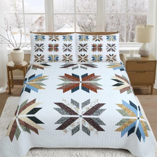 Autumn Star Floral Patchwork Quilt Set | DUKDQ25245