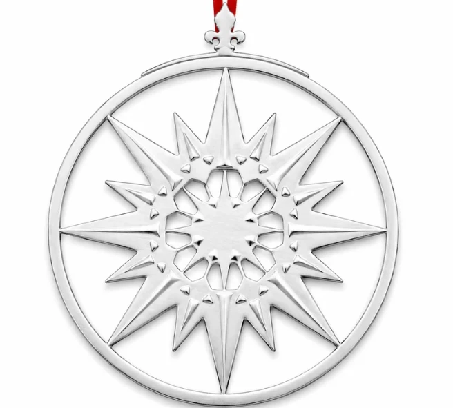 Compass Rose Polished Pewter Ornament | LOVORCOMPASSROSE