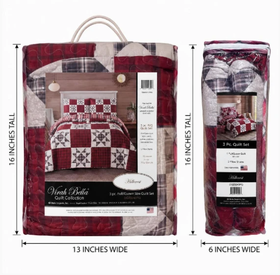 Hillcrest Country Star Red and Black Quilt Set | DUKDQ23243