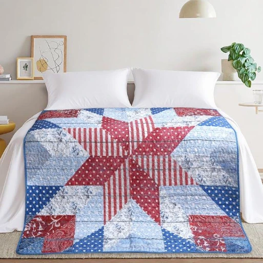 Liberty Country Star Quilted Throw Blanket | DUKDQT25165