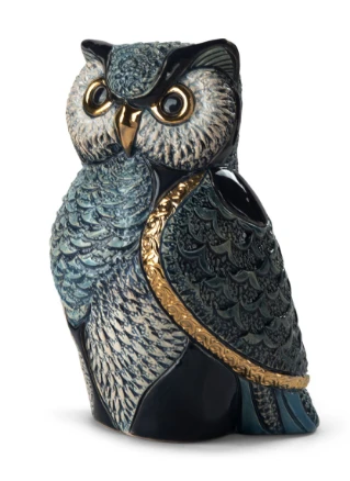 Blue Owl Ceramic Figurine - Medium | DER1018RD
