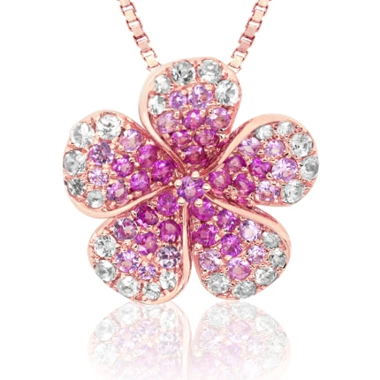 14K RG Ombre Plumeria Pendant | Nature Jewelry | HTSFPP-35701/PS