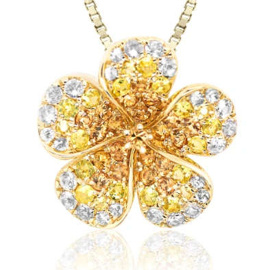 14K Yellow Gold Sunny Plumeria Flower Pendant | Nature Jewelry | HTPP-35700/YS