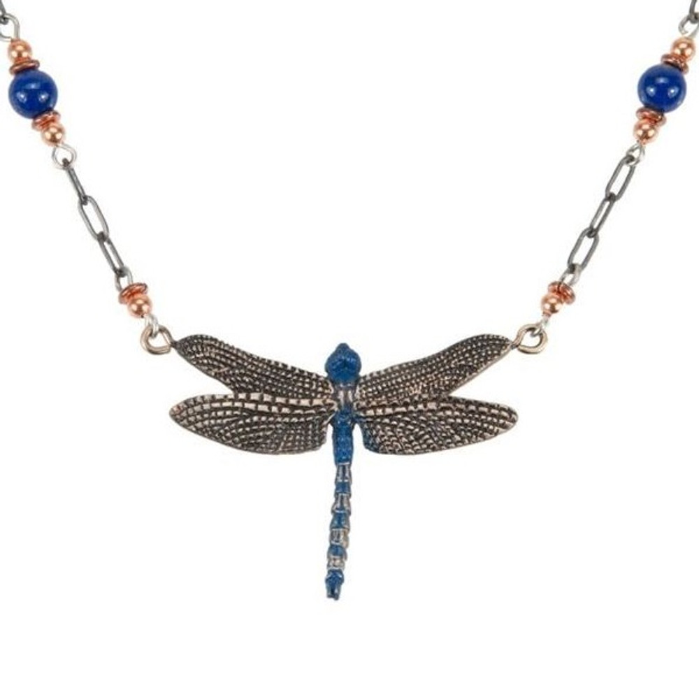 Dragonfly Blue Beaded Necklace | Cavin Richie Jewelry | DMOKB-354-6BN