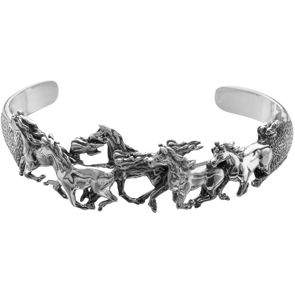 Five Horse Sterling Silver Cuff Bracelet | Kabana Jewelry | Kbr385
