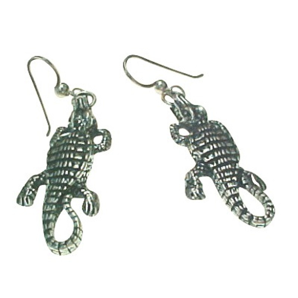 Crocodile Sterling Silver Wire Earrings | Kabana Jewelry | Ke100