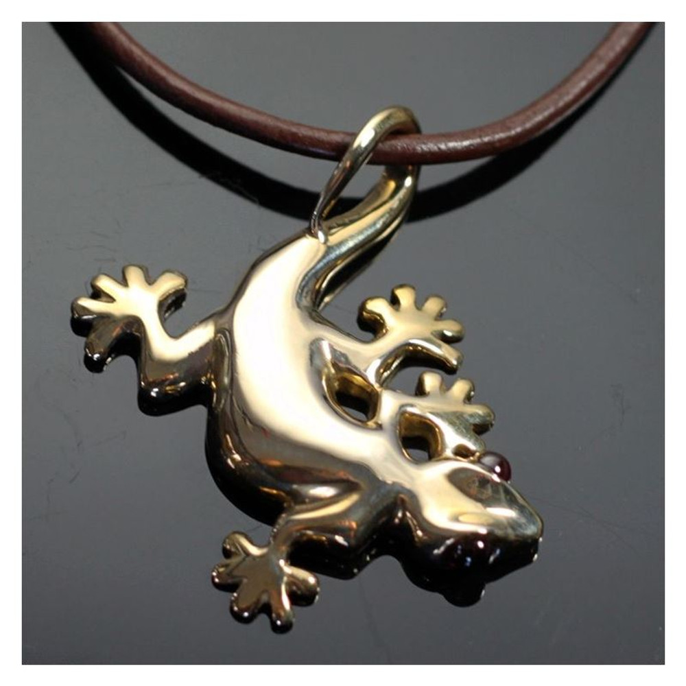 Gecko Bronze Pendant Necklace | Anisa Stewart Jewelry | ASJbrw1004