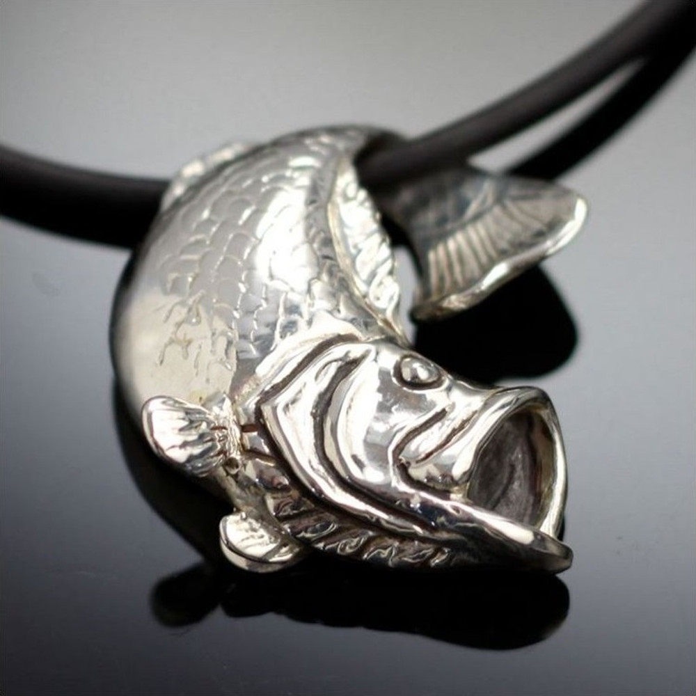 Bass Sterling Silver Pendant Necklace | Anisa Stewart Jewelry | ASJf1015