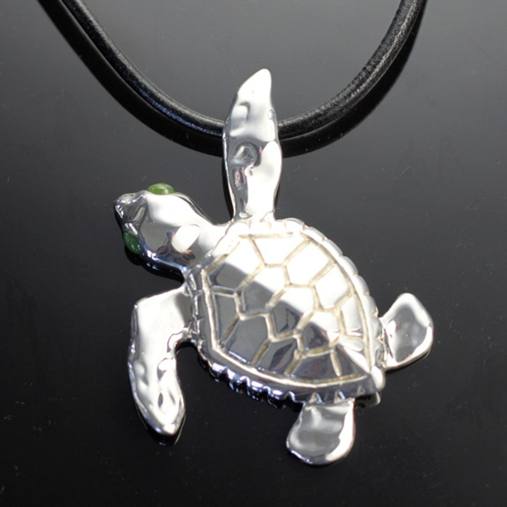 Loggerhead Turtle Silver Pendant Necklace | Anisa Stewart Jewelry | ASJs1010