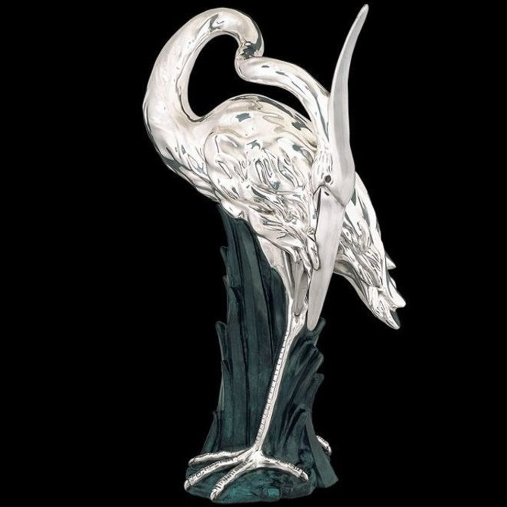 Standing Heron Silver Plated Sculpture | 2504 | D'Argenta