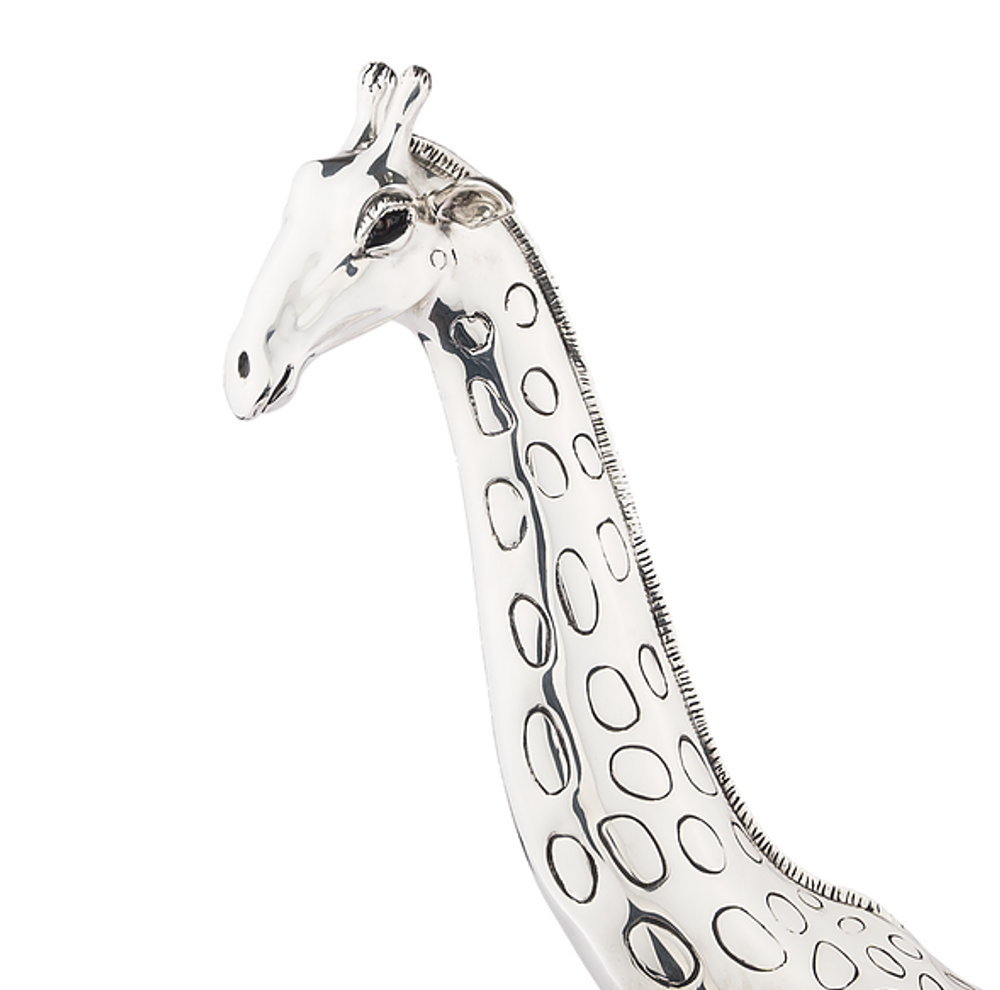 Giraffe Sitting Silver Plated Sculpture | 2523 | D'Argenta