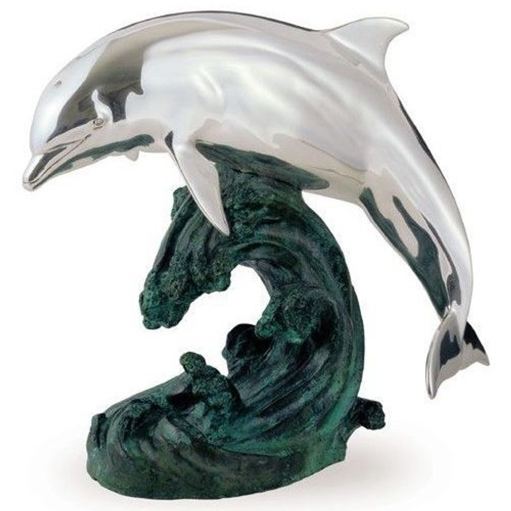 Single Dolphin Silver Plated Sculpture | 4003 | D'Argenta