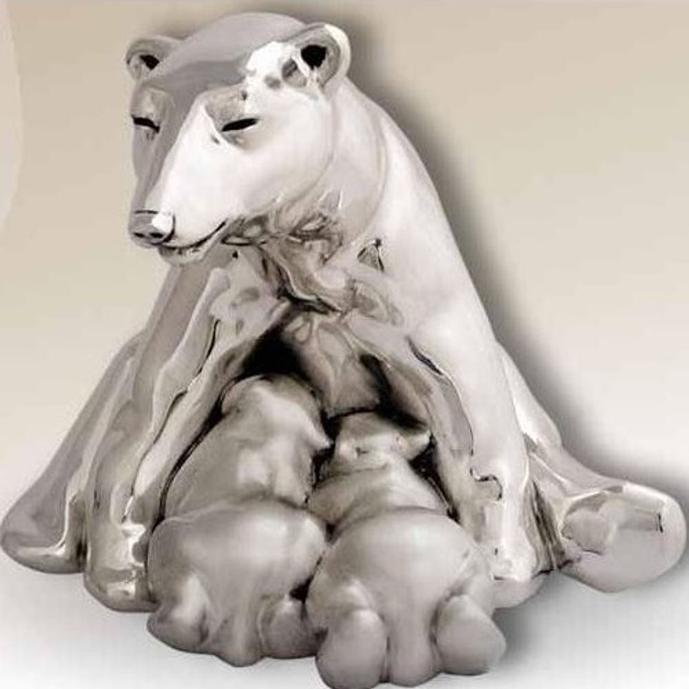 Polar Bears Silver Plated Sculpture | 7003 | D'Argenta