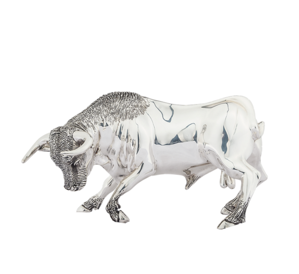 Silver Plated Bull Sculpture | 7500 | D'Argenta