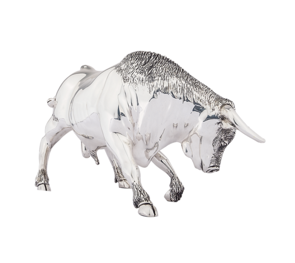 Silver Plated Bull Sculpture | 7500 | D'Argenta